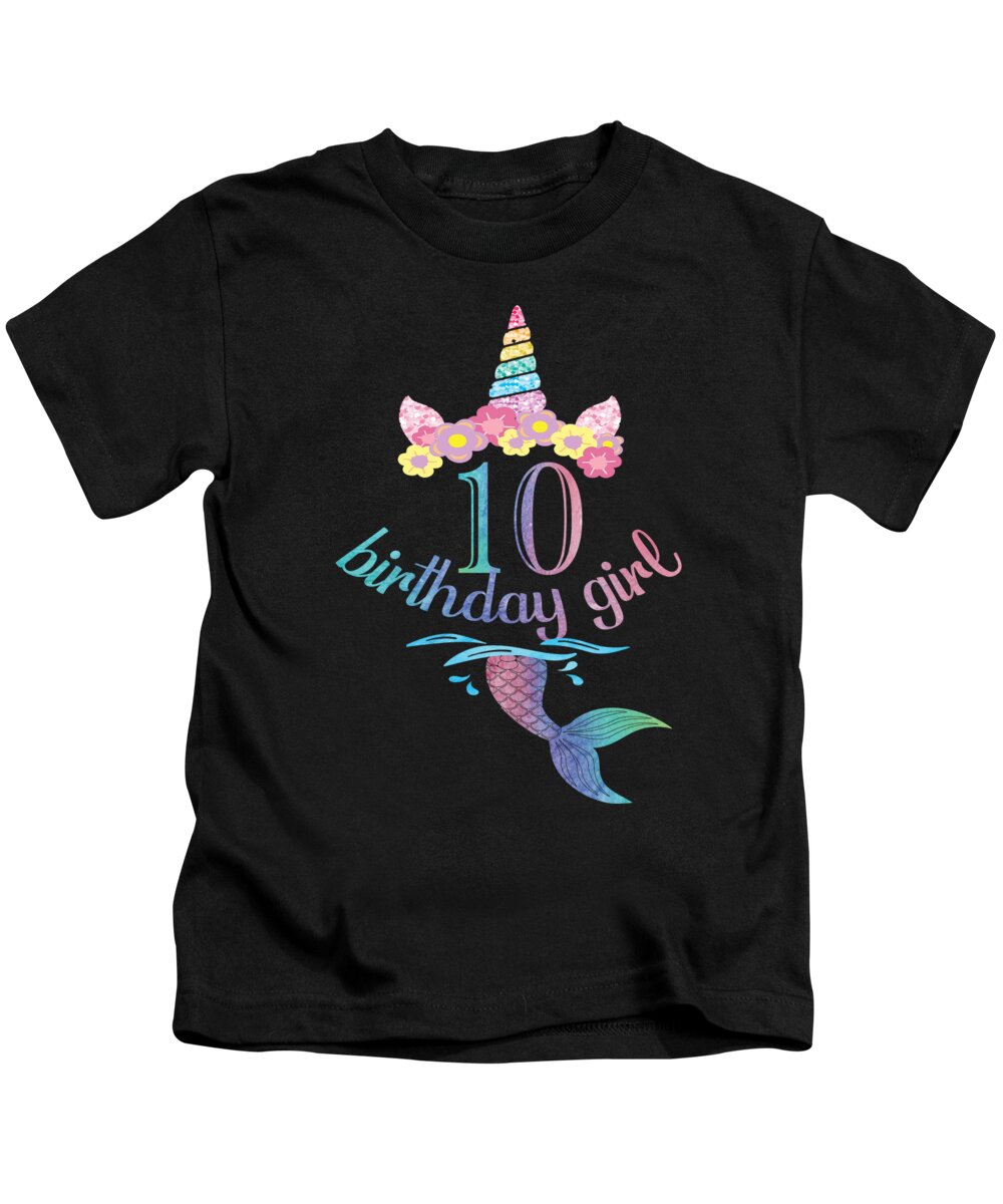 10th Birthday girl tshirt 10 years old party shirt Kids T-Shirt by Art Grabitees - Fine Art America
